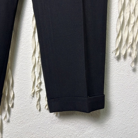 Alexander McQueen Black Wool Cuffed Cropped Trouser Size 46/US12 - Picture 3 of 11